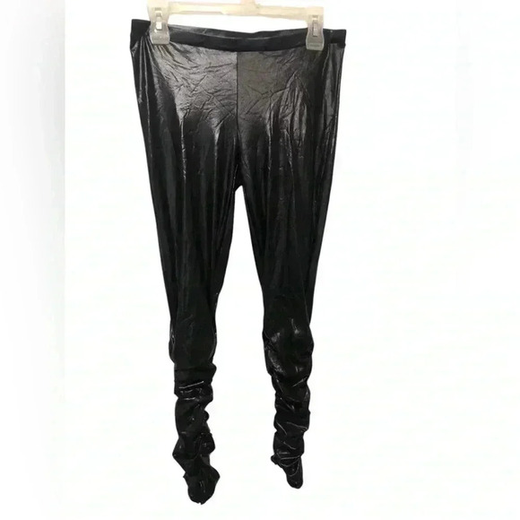 Miley Cyrus Max Azria Scrunched Liquid Leggings Size Large - Picture 1 of 2